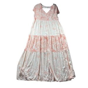 Wonderly Maxi Dress Peasant Tiered Lagenlook Boho Cottagecore Medium Petite G215